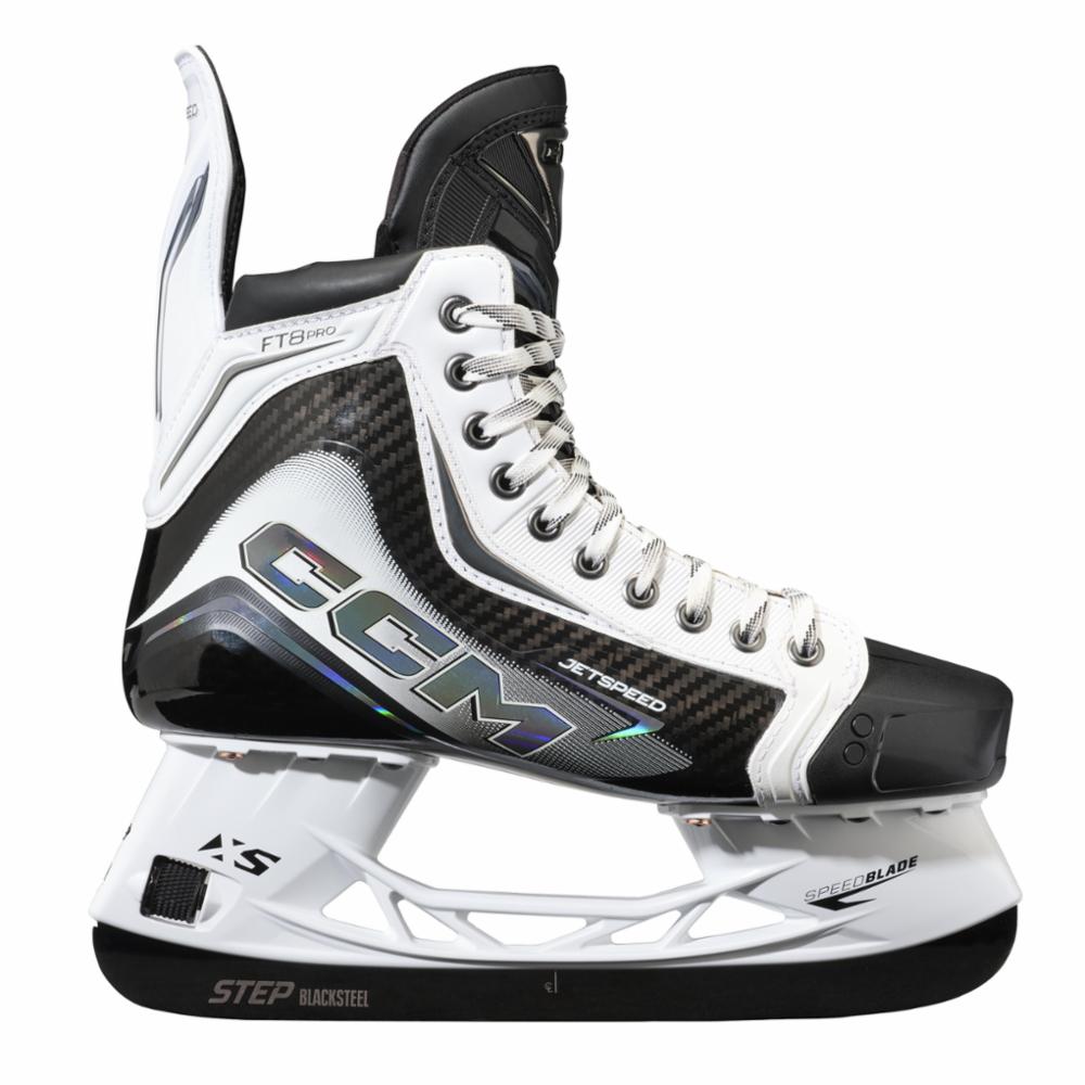 CCM Jetspeed FT8 Pro White Senior Ice Hockey Skates, R, 8