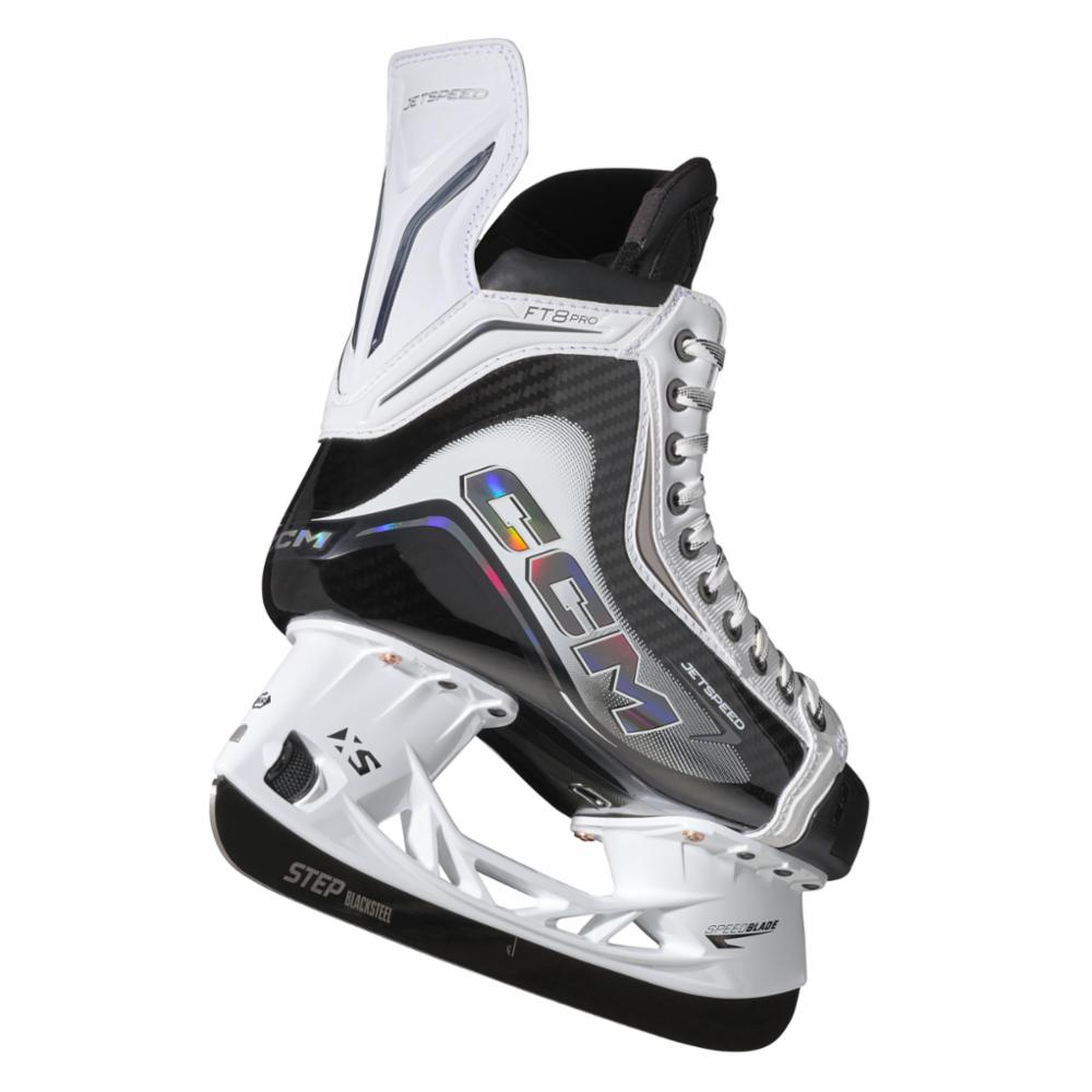 CCM Jetspeed FT8 Pro White Senior Ice Hockey Skates, R, 8