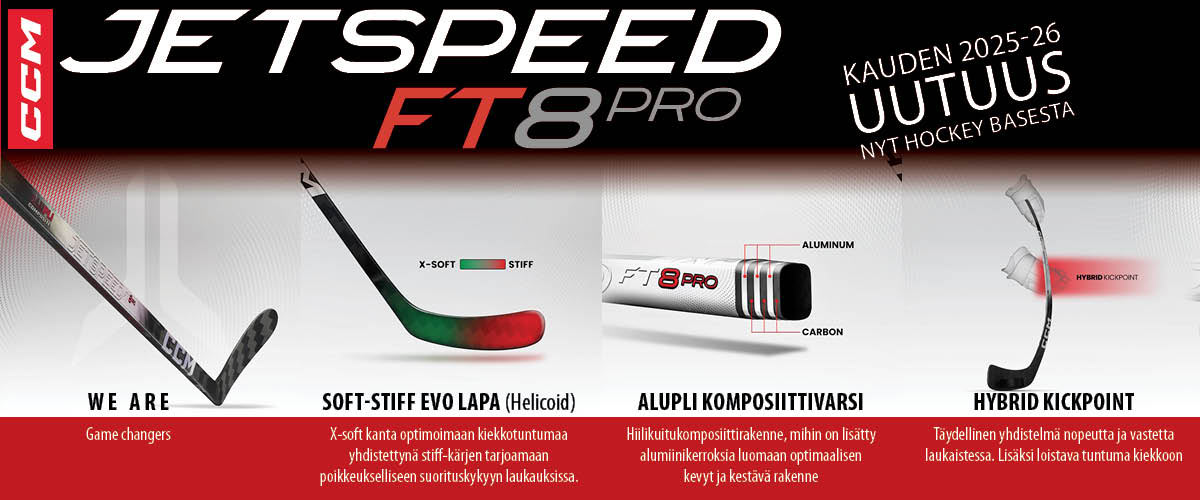Ennakko-osta CCM:n odotettu Jetspeed FT8 Pro uutuusmaila  NYT Hockey Basesta!