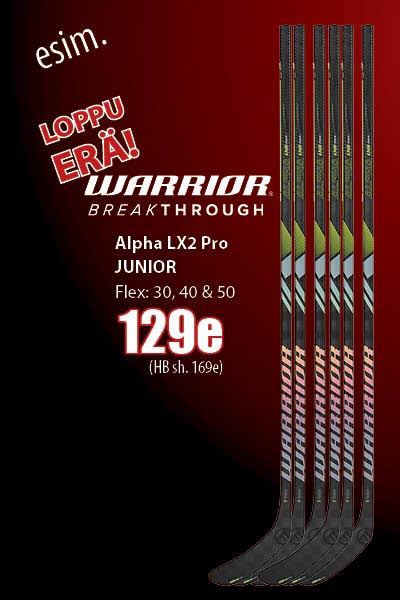 Warrior Alpha LX2 Pro juniorimailat erä edulliseen hintaan!