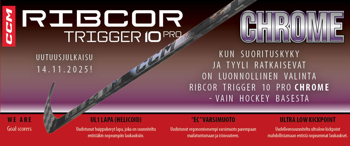 CCm Ribcor Trigger 10 Pro CHROME: Limited Edition maila vain Hockey Basesta!
