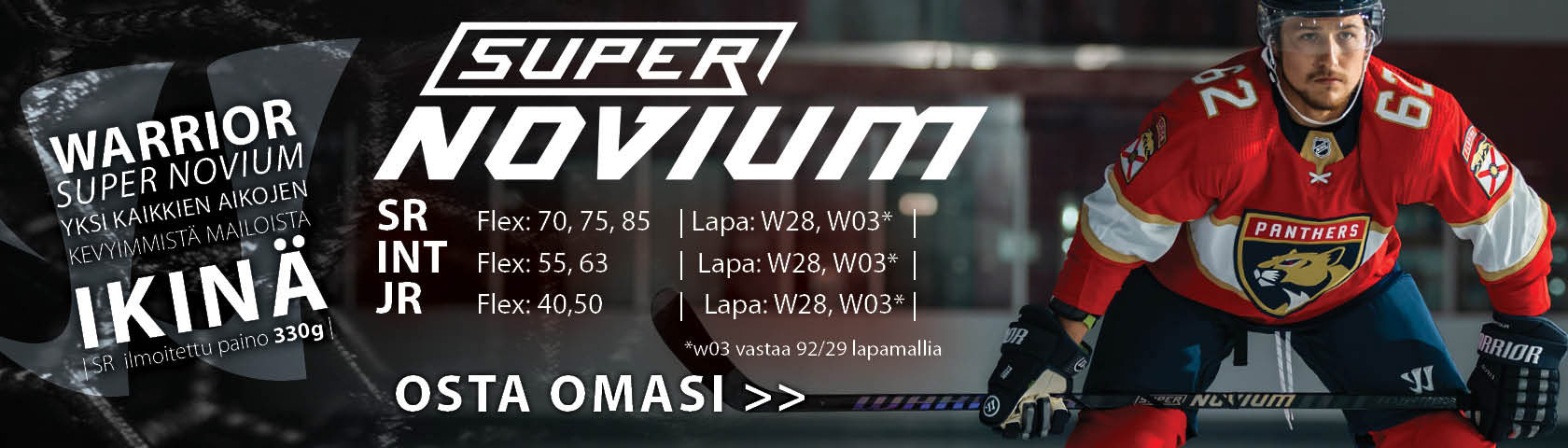 Warrior Super Novium: Kaikkien aikojen kevyin maila NYT Hockey Basesta!