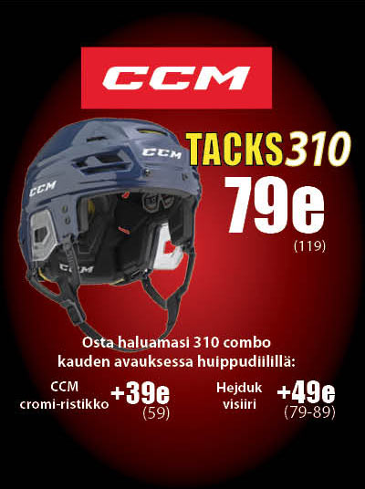 CCM Tacks 310 kypärä tai combo todella maukkaaseen hintaan
