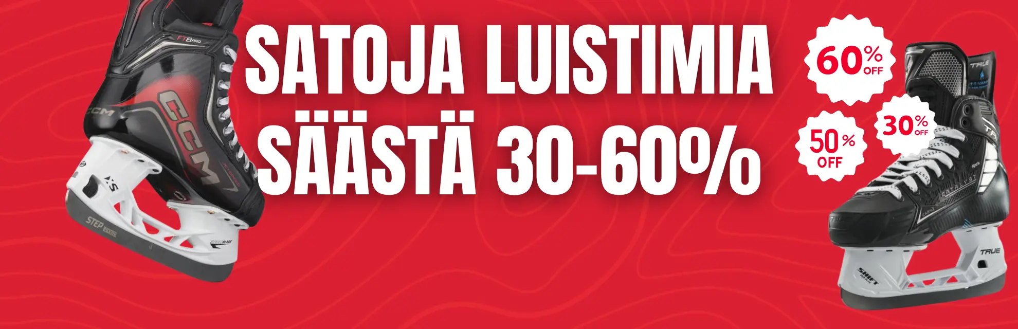 luistimia 30-60% alennuksessa